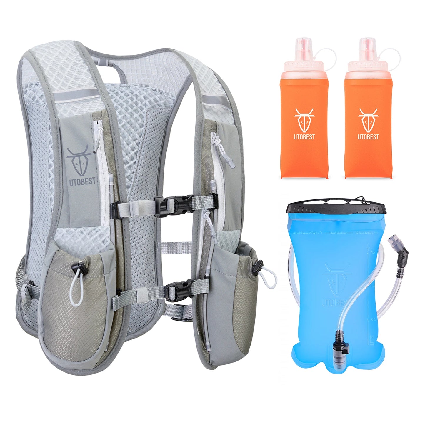 Trail Running Backpack 5L Ultra Lightweight Hydration Vest Breathable Functional Pack for Marathon Cycling Hiking