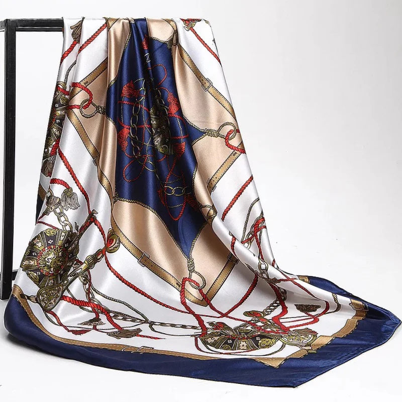Scarves For Women Print Silk Satin Head Scarf Female Luxury Brand Square Shawl Large Hijab Scarfs