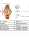 Wood Watch Calendar Multifunctional Fashion Wrist Quartz Customizable Engraving