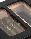 Cigar Humidor, Glass Top Cedar Wood Humidor Box, Cigar Case for 20-35 Cigars with Hygrometer, Cigar V-Cutter, Desktop Humidor