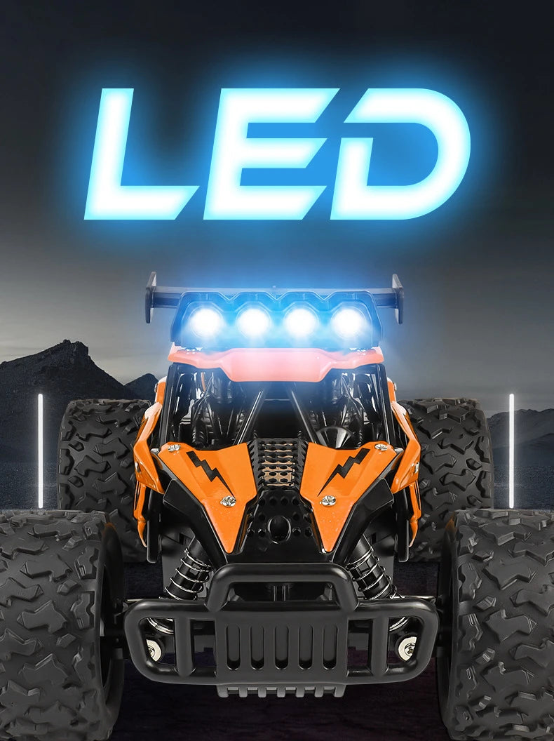 Remote Control Car RC Drift Racing 1:16 Vehicle Off Road Alloy 2.4G Radio High-Speed Trucks With LED Light Climbing Gift Toy