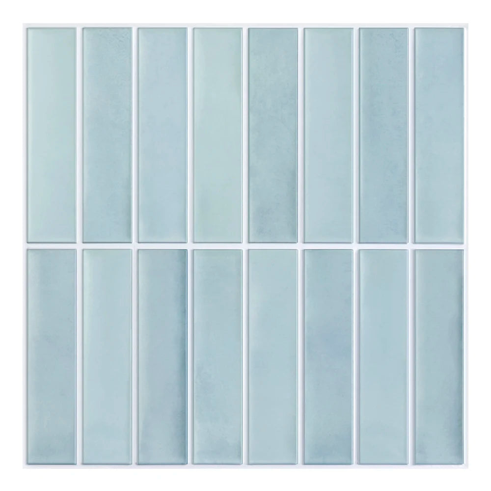 10pcs 3D Tile Stickers, Self-adhesive Green Tile Backsplashes for Kitchen, Bathroom Walls, Water and Mold Resistant, Matt, 30x30cm