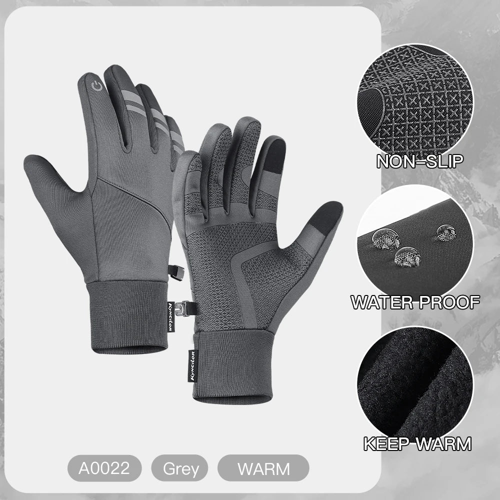 Outdoor Cycling in Autumn and Winter Windproof Anti slip Wear-resistant Velvet and Warm Riding Long Finger Gloves