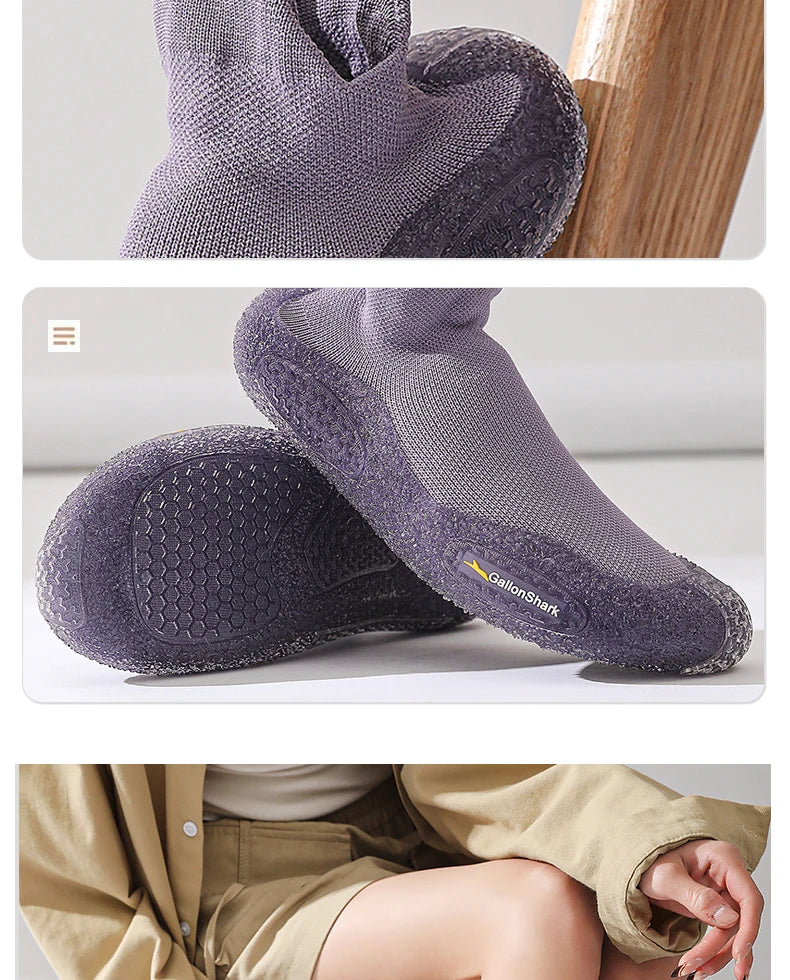 Silent Indoor Sports Shoes and Socks Gym Ultra Lightweight Shock Absorbent Breathable Anti Slip Soft Bottom Yoga