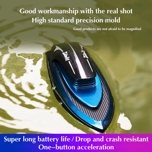 Mini RC Boats High Speed Electronic Racing Remote Control  Ship  Competition Water Toys Gifts Led Light