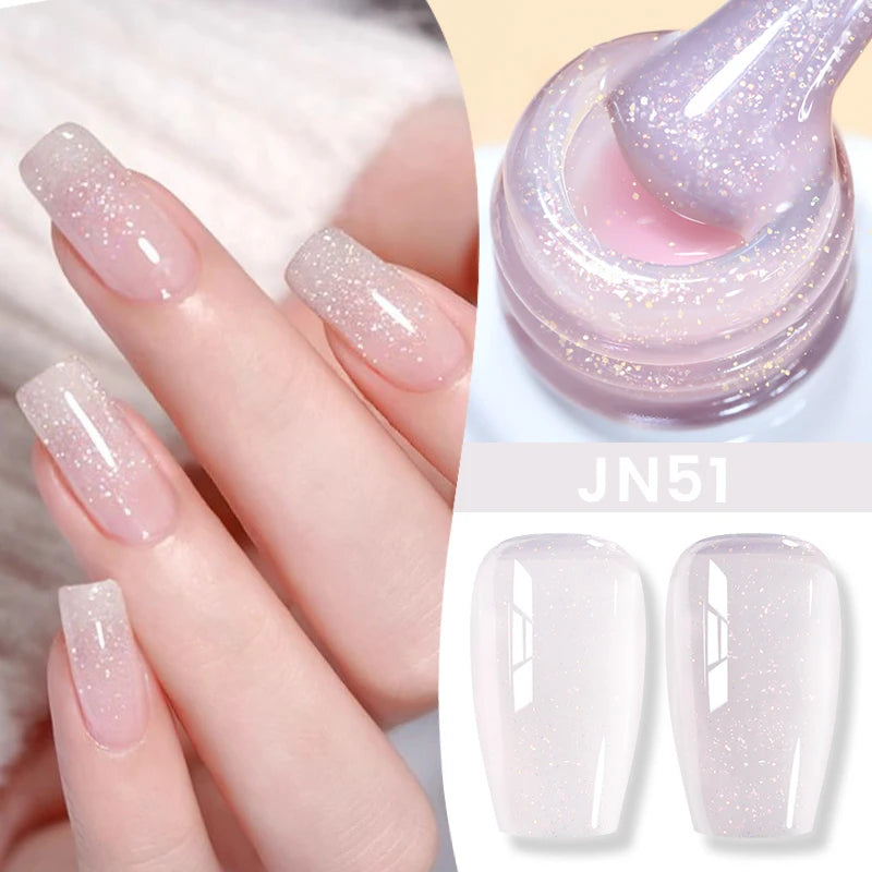 10ml Jelly Nude Gel Nail Polish Autumn Amber Semi Transparent Manicure Soak off UV LED Nails Gel Varnish