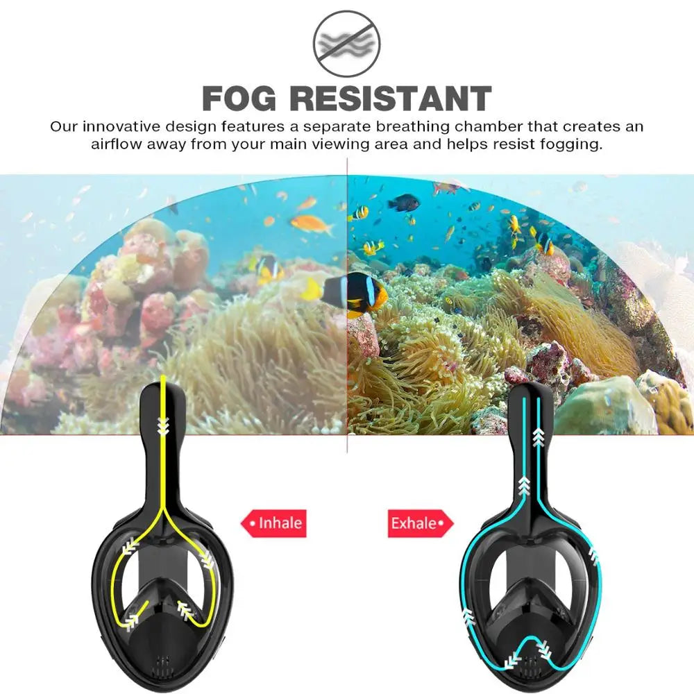 Underwater Scuba Anti Fog Full Face Diving Mask Snorkeling Respiratory Masks Safe Waterproof Swimming Equipment for Adult