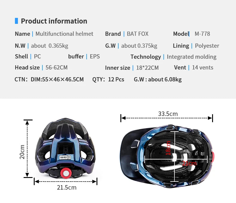 MTB Cycling Helmet With Adjustable Fit And Removable Padding