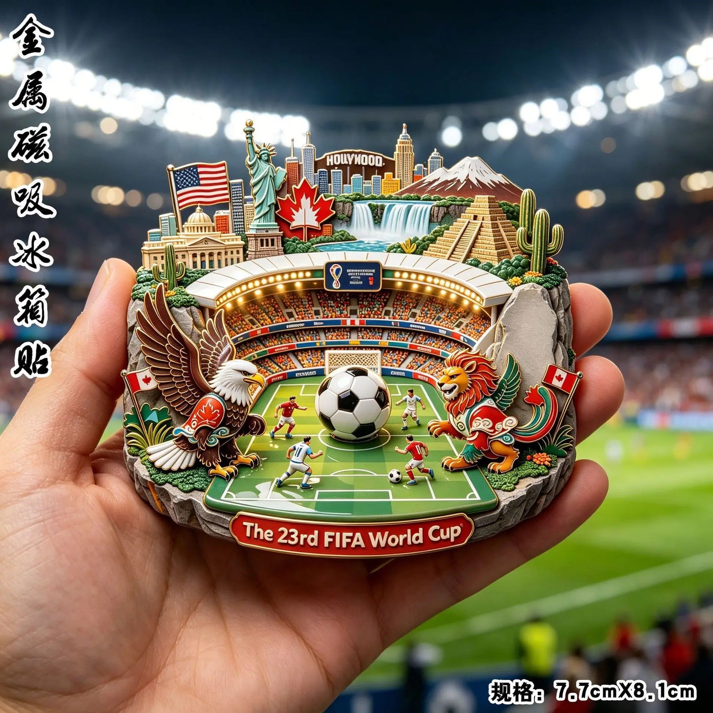 2026 Football Metal Fridge Magnet Soccer Fan Souvenir Home Decor