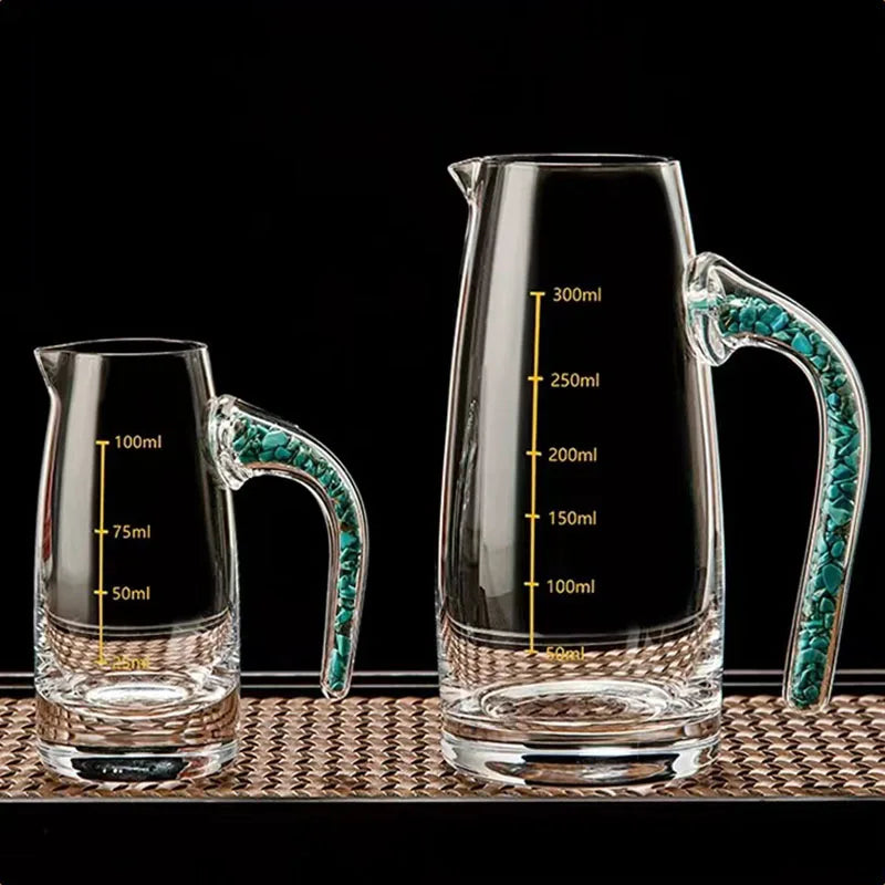 Diamond Cutting Crystal Liquor Glasses Set With Wine Dispenser Vodka Shot Glass Wine Glasses Whiskey Spirits Sake Brandy Teacup