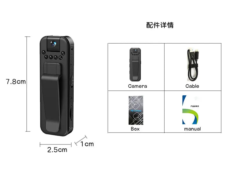 HD 1080P Mini Camera Portable Small Digital Video Recorder Police BodyCam Infrared Night Vision Miniature Camcorder