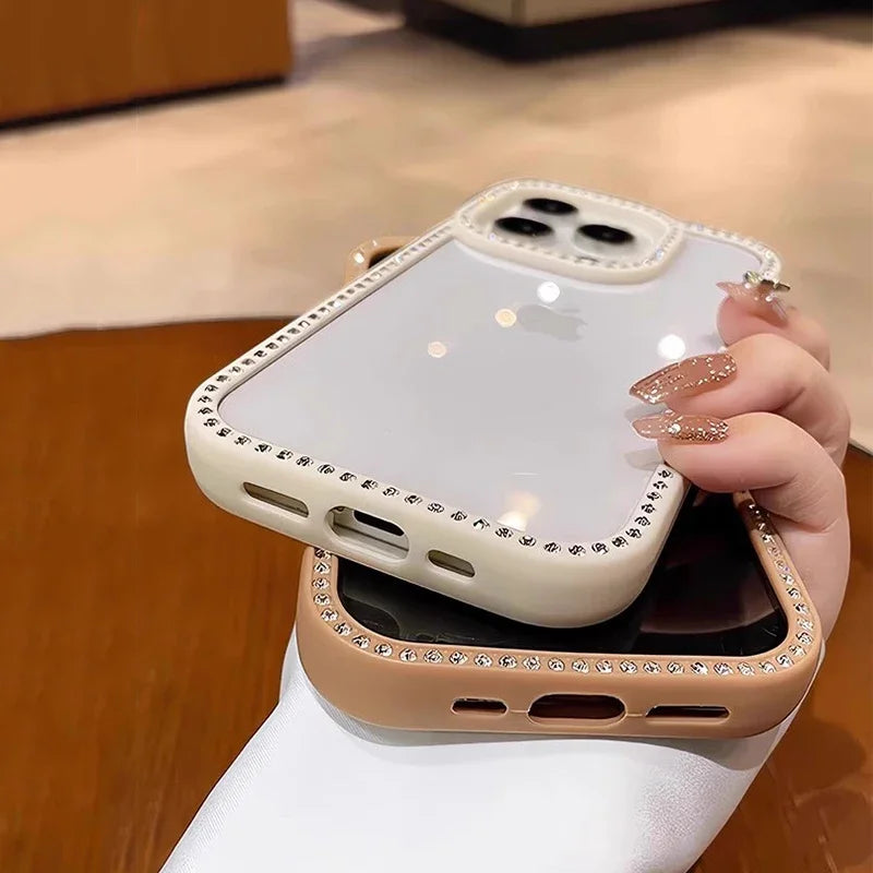 Luxury Bling Rhinestone Diamond Phone Case For iPhone 17 16 Pro Max Cases iPhone 15 14 Air Shockproof Cover