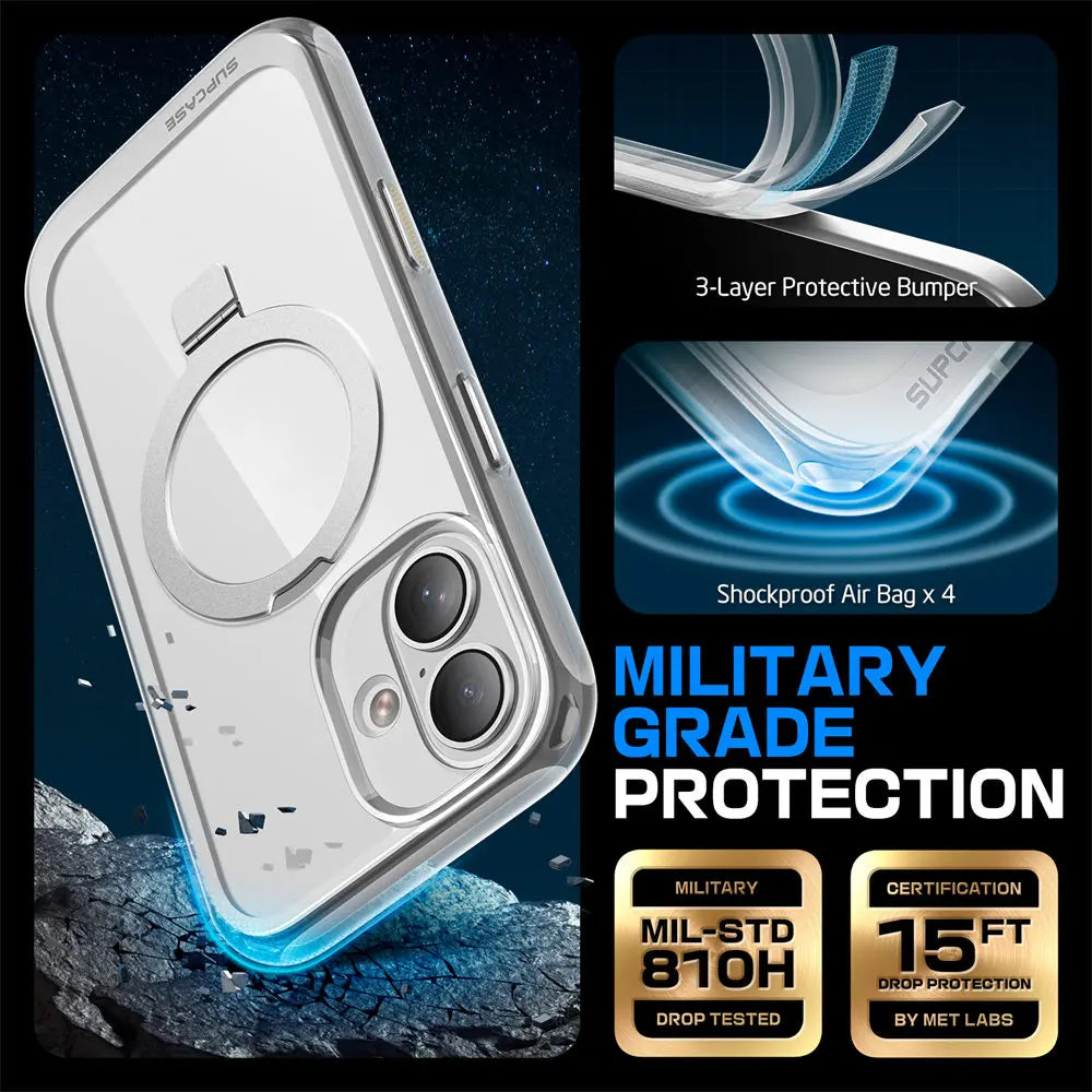 For iPhone 16 Case with Camera Control Capture Button UB Mag Stand Series Shockproof Protective  Phone Case