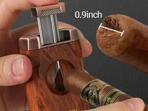 Travel Cigar Humidor with Cigar Lighter, Cedar Wood, V Cut Cutter, Portable Cigar Humidor with Humidifier & Hygrometer