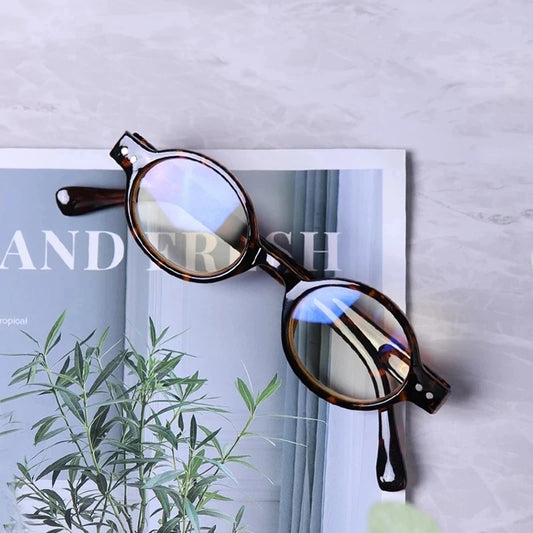 Slim Oval Reading Glasses with Blue Light Blocking Lenses for Men and Women