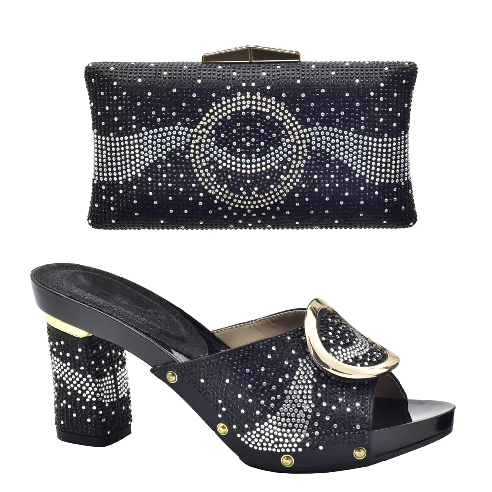 African Shoes and Bag Set for Party In Women Orange Color Italian Matching Shoes and Bag Set African Wedding Shoes and Bags