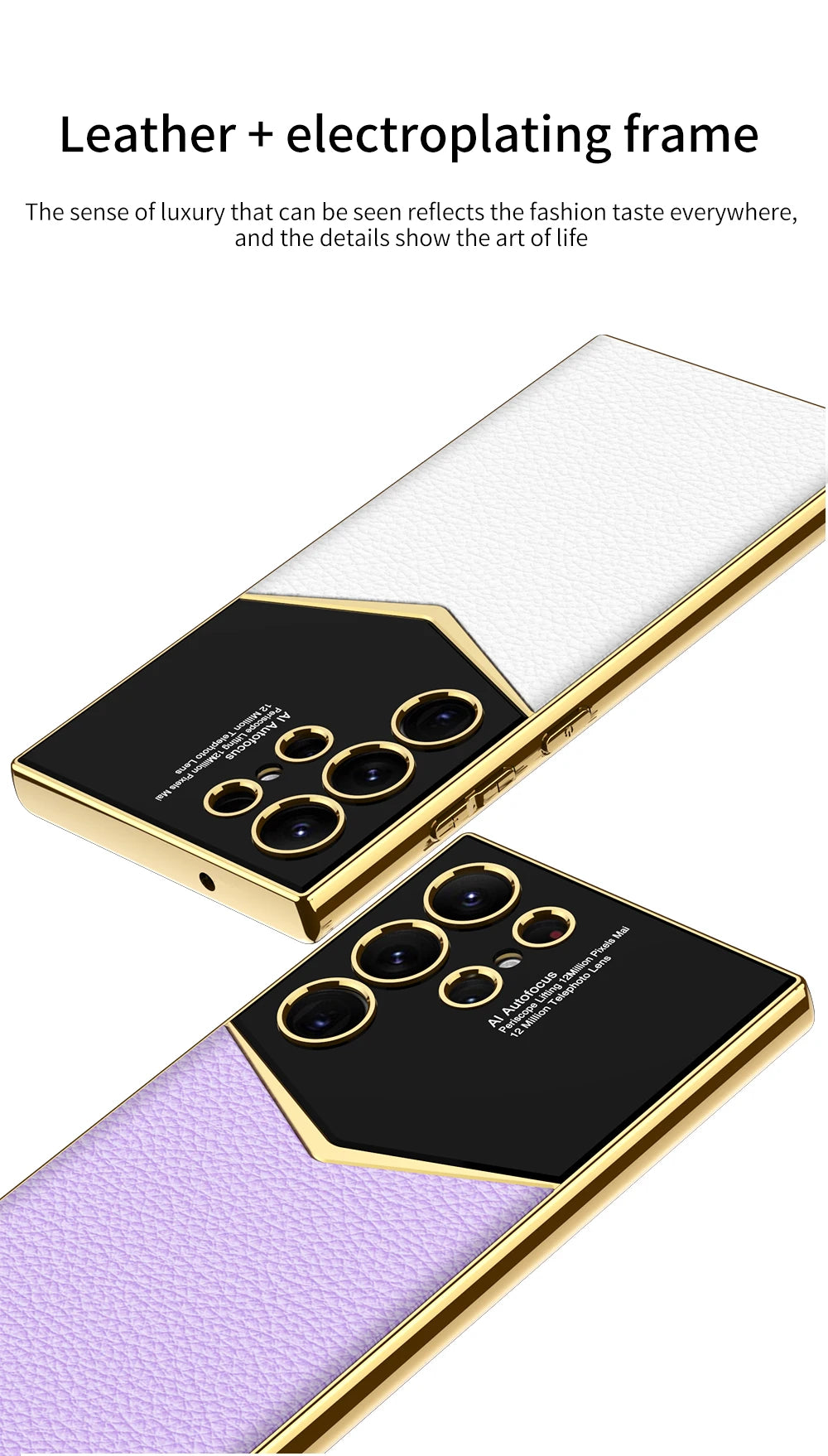 Electroplated Leather Shockproof Case for Samsung Galaxy S26 / S25 / S24 Ultra – Full Coverage Soft Silicone Protective Back Cover with Card Holder