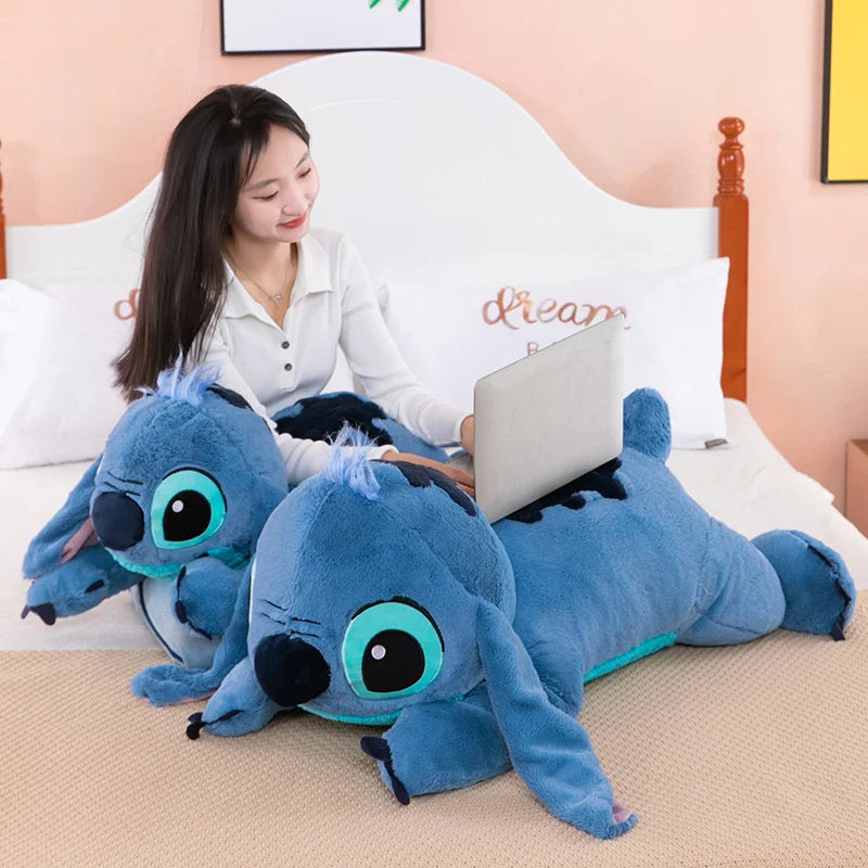 Giant 100cm Disney Stitch Plush Stuffed Doll Blue Kawaii Cartoon Animal Sofa Sleeping Soft Pillow Toys Kids Girls Birthday Gift
