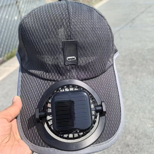 Wide Brim Solar Fan Hat With USB Charging