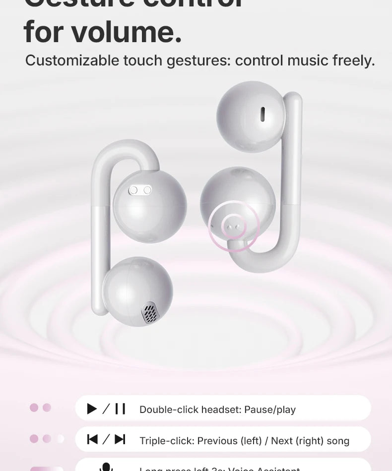 F60 Open Ear 360° Panoramic Sound Headphones Deep Bass Earphones Hi-Pure Original High Lossless Quality Sound Headset