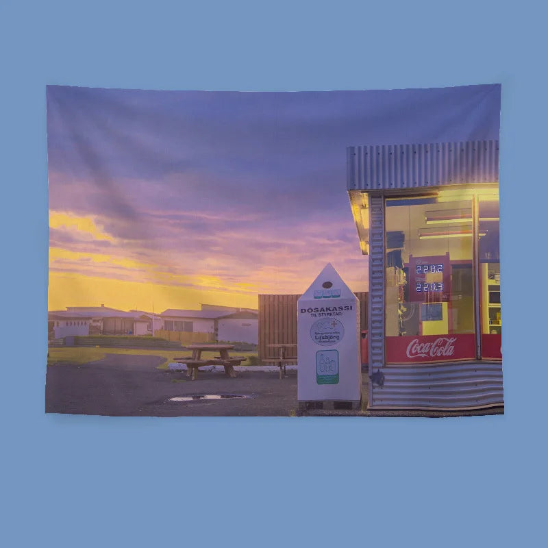 Japanese-Style Tapestry Wall Hanging Bedroom Headboard Wall Decoration Dormitory Wall Hanging Wall Background Decoration