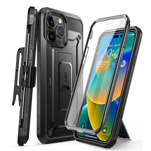 For iPhone 14 Pro Case 6.1" (2022) UB Pro Full-Body Rugged Holster Cover with Built-in Screen Protector & Kickstand