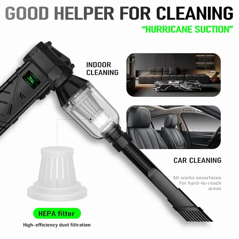 580000 RPM Powerful Violent Fan High-Speed Brushless Motor Air Blower Cordless Vacuum Cleaner Electric Snow Blower Led Lighting