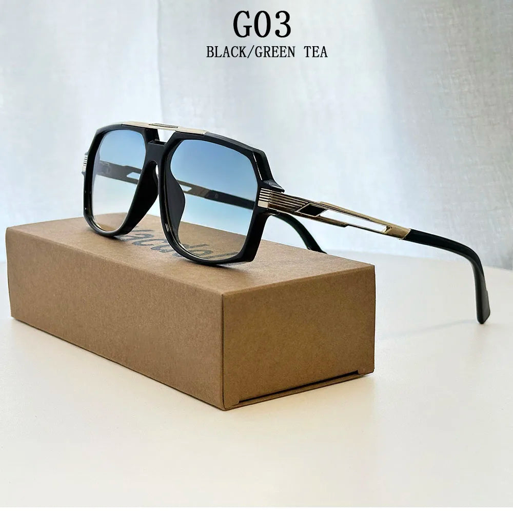 Vintage Square Alloy Frame Sunglasses With UV400 Protection
