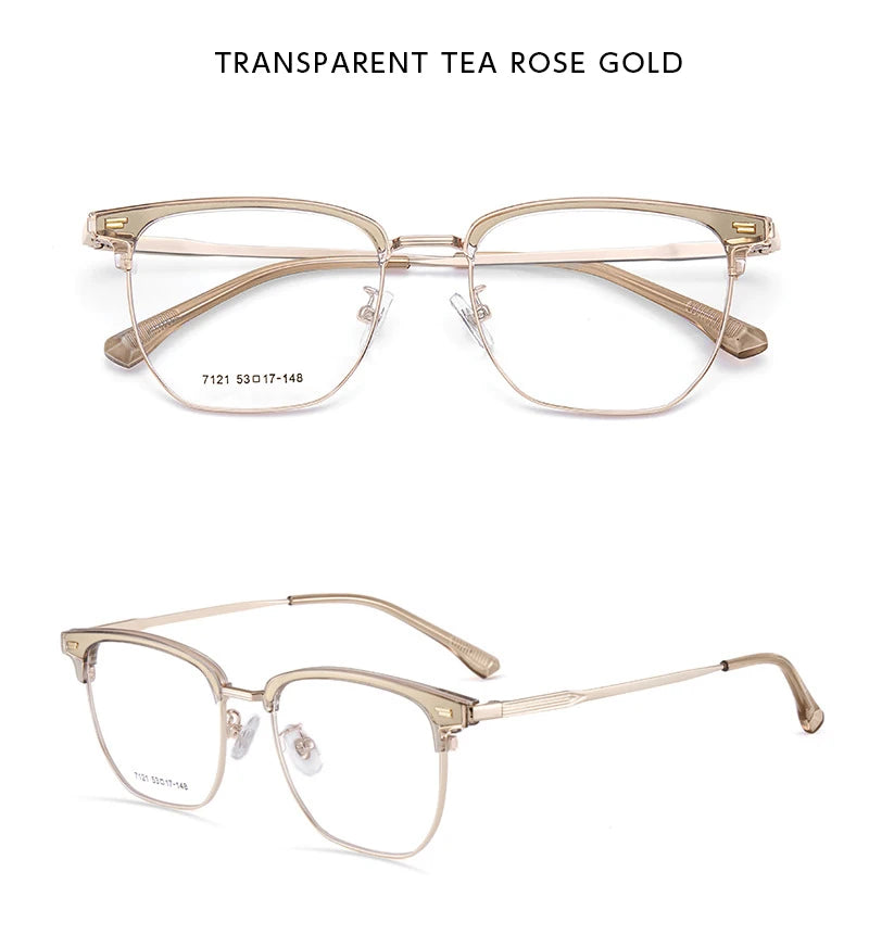 SANGCOO Ultra-light Comfortable Big Eyewear TR90 Pure Titanium Retro Square Optical Prescription Glasses Frame MenAndWomen G7121