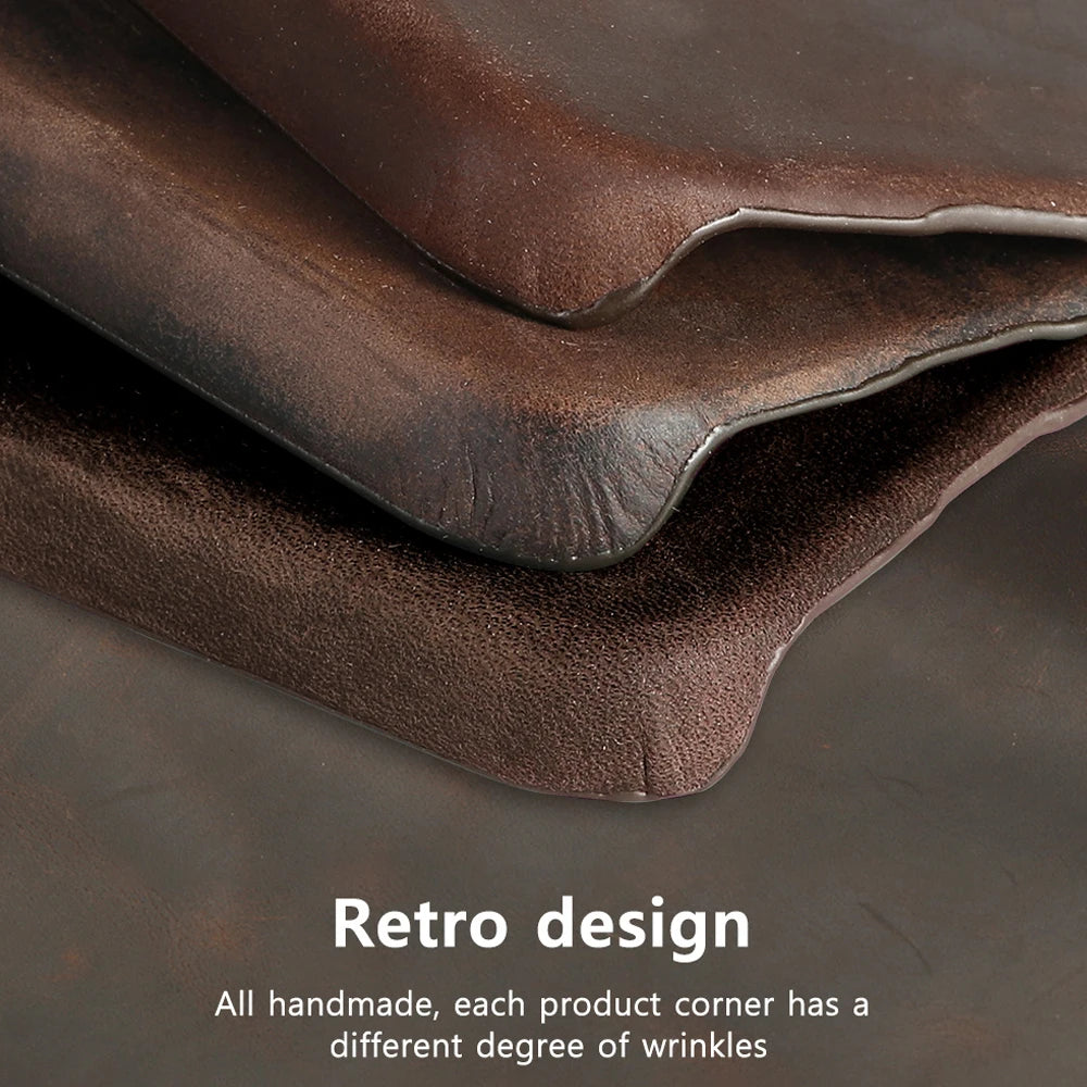 for Magsafe Case for iPhone 15 16 Pro Max 16Pro Retro Luxury Full Grain Cowhide Genuine Oiled PULL-UP Leather  Cover