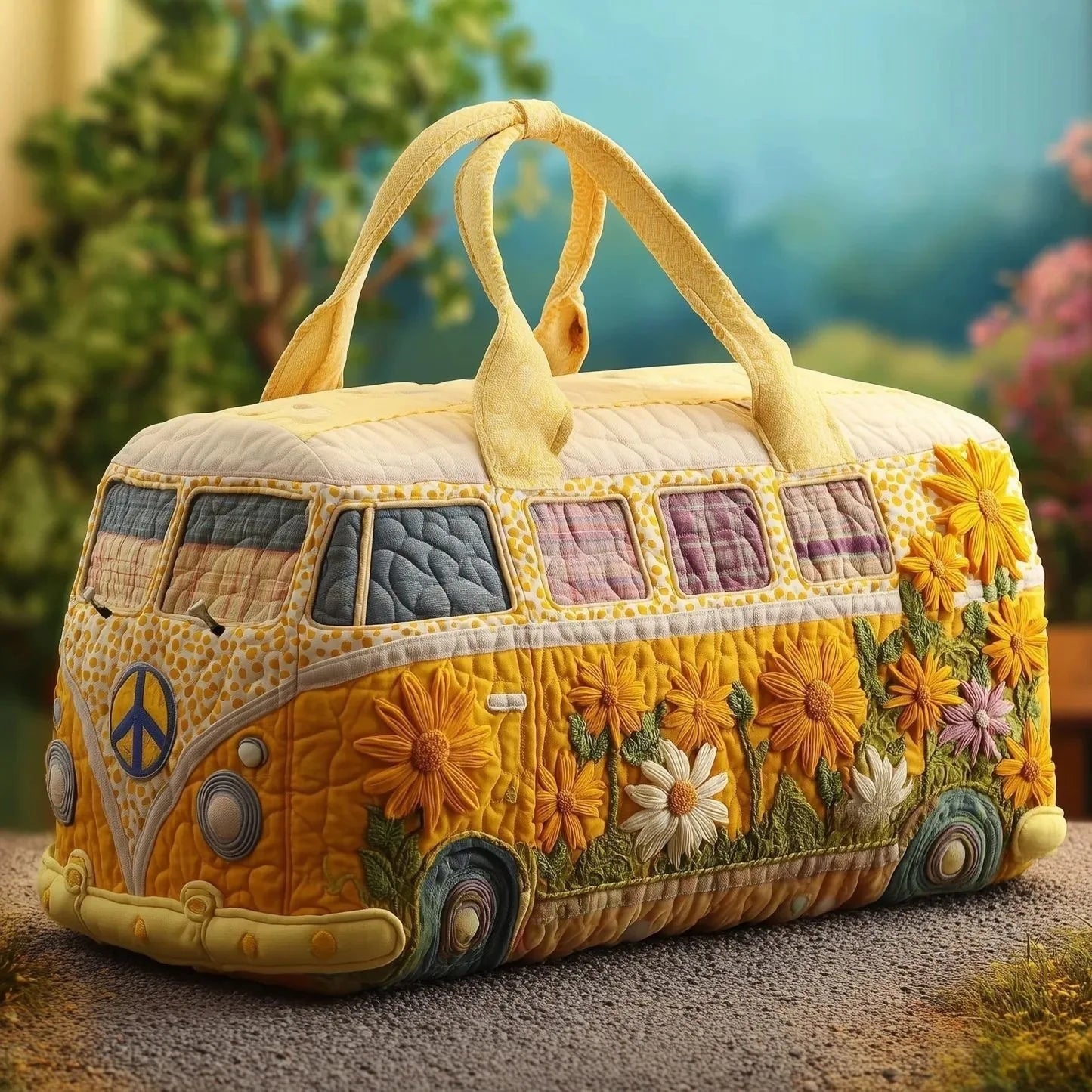 3D Bus Print Travel Duffle Bag Yoga Handbag