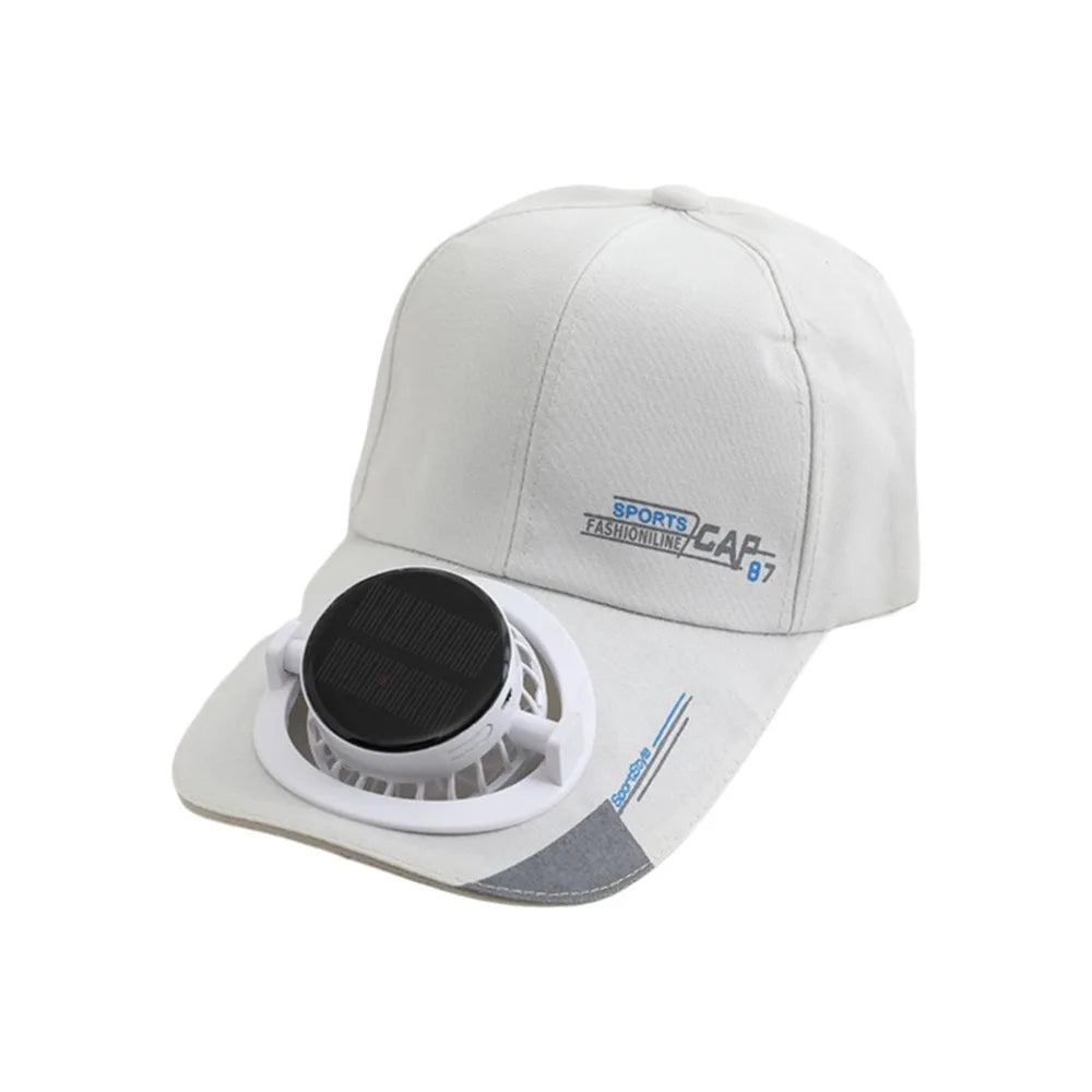 Solar Fan Baseball Cap With Rechargeable Battery