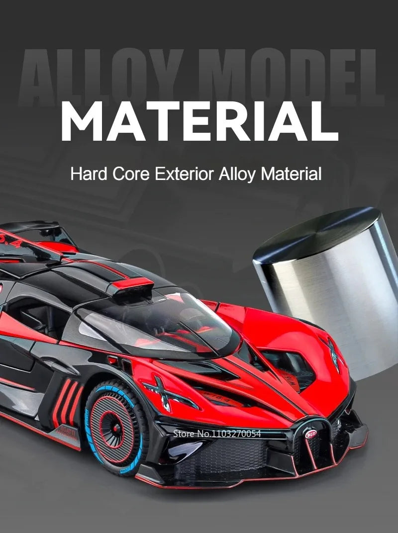1:24 Bolide Revuelto Alloy Model Diecast Car Toys Doors Opened Sound Light Pull Back Miniature Vehice Boy Adult Birthday Present