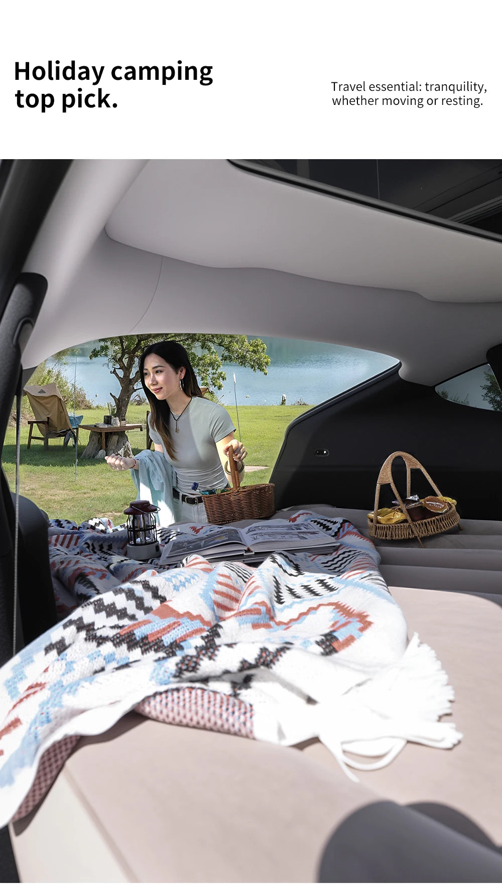 Self Inflating Car Mattress for Tesla Model Y Juniper 2021 2026 Inflatable Travel Camping Bed
