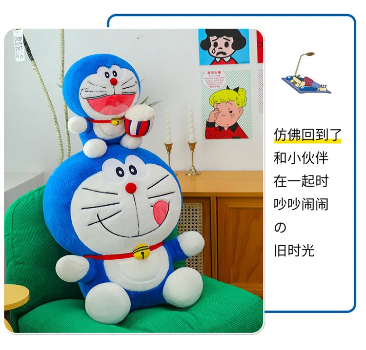 Cute Blue Cat Plush Toy Soft Huggable Stuffed Animal