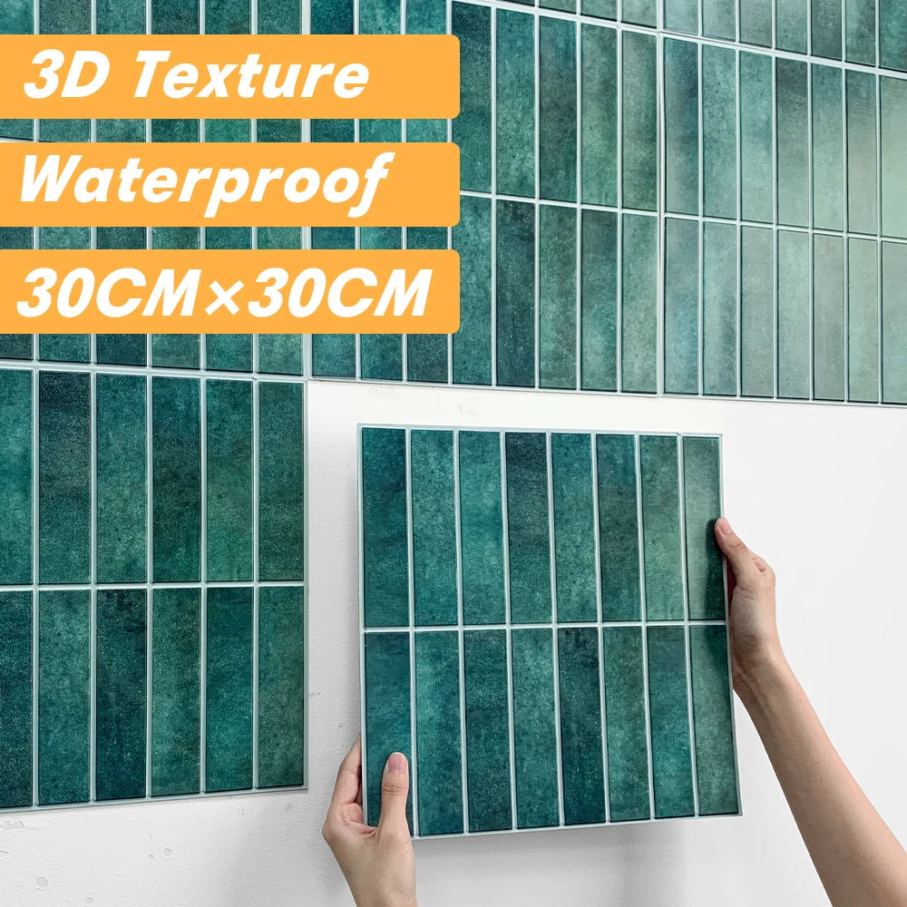 3D Mosaic Peel and Stick Wall Panel Matt Linear Self Adhesive Kitchen Tile Backsplash Bathroom Waterproof Wall Sticker