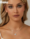 Double-layer 1CT Moissanite Heart Necklace D-Color Lab Diamond With GRA 925 Sterling Silver Beads Chain