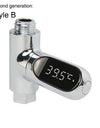 LED Display Household Water Shower Thermometer 5-85℃ Flow Self-powered Water Thermometer Monitoring Baby Care Energy Smart Meter