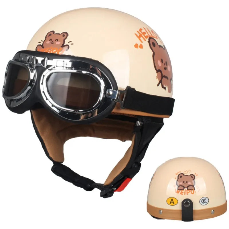 Outdoor Cartoon Helmet Four Season Universal Retro Helmet with Ear Protection Men's and Women's Cycling Helmets