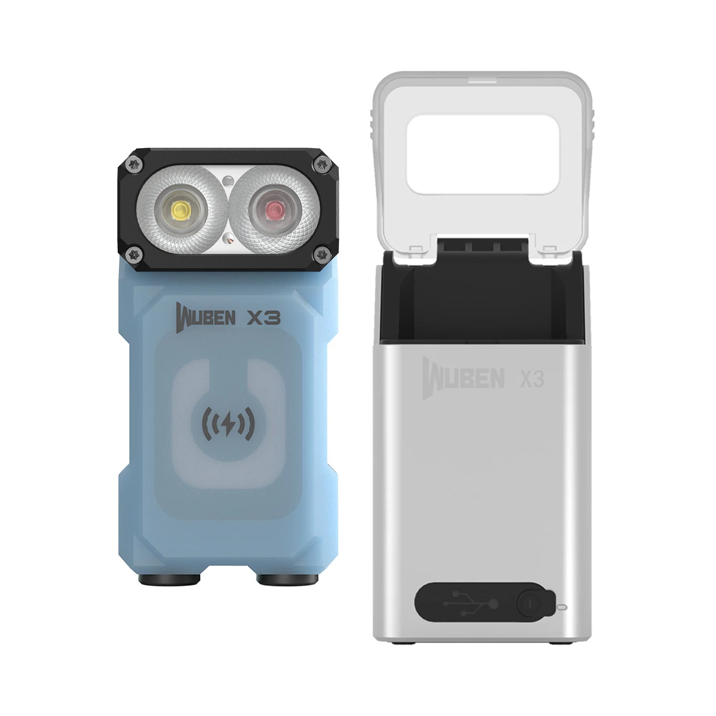 700 Lumen Rechargeable Swivel Head EDC Flashlight With Wireless Charging Case