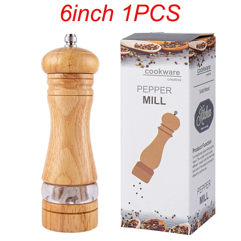 Manual Pepper Grinder Wooden Salt And Pepper Mills Multi-purpose Spice Tool Solid Wood Spices Grinder For Home Kitchen Household