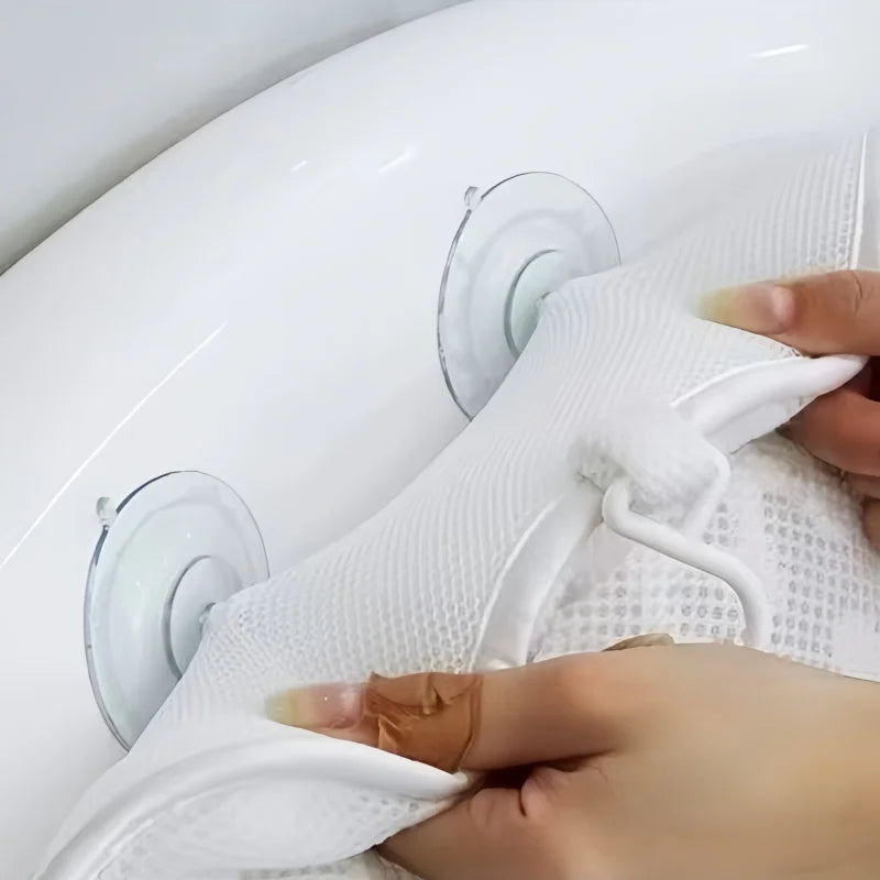 4D SPA Pillow 6 Suction Cup Bathtub Massage Pillow Bathing Neck Back Support Headrest Bathroom Non-Slip Cushion