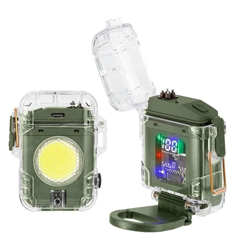 Anti-stress Windproof Waterproof Arc USB Fast Charging Lighter Endurance Outdoor Sports Exclusive LED Display Lighter