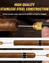 4-in-1 Cigar Draw Enhancer Tool Kit with Cigar Punch Tool,Twin Nubber,Stainless Steel Cigar Double End Punch
