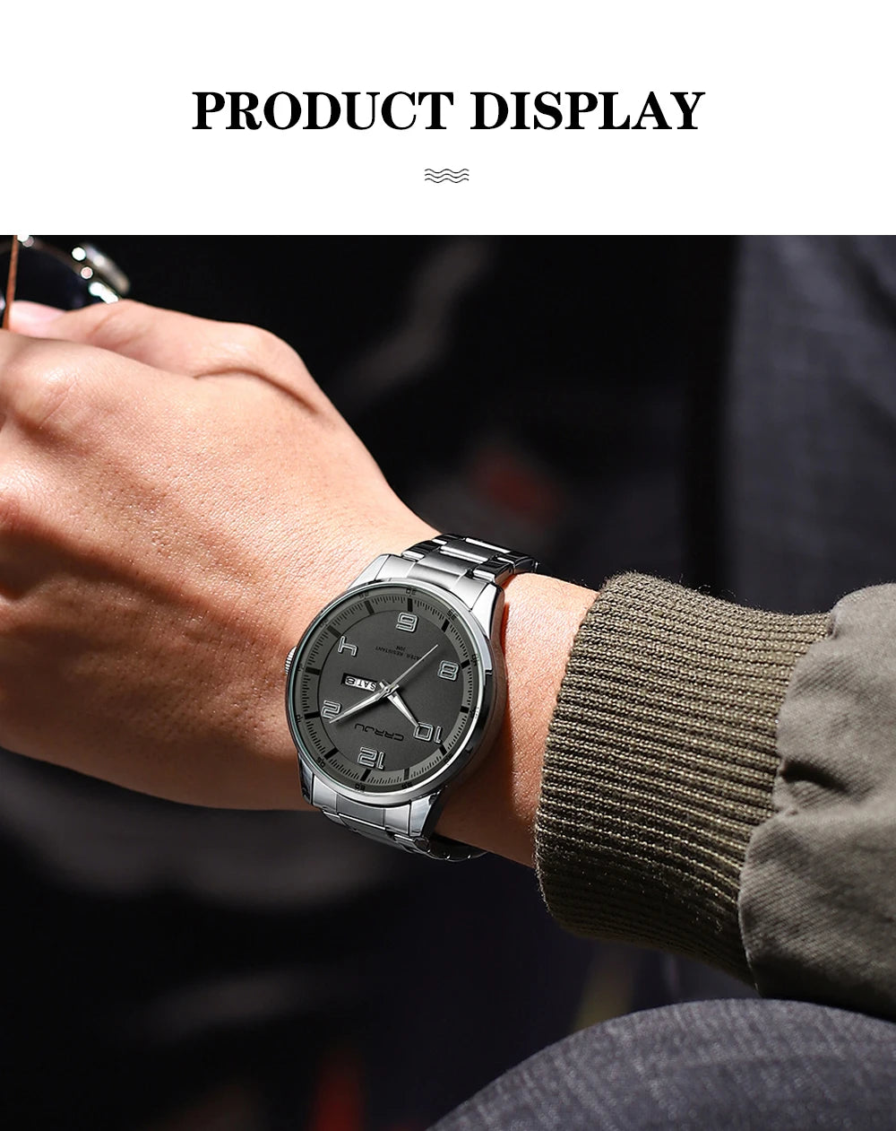 Men Luxury Watches Stainless Steel Quartz Auto Date Clock with Luminous Hands Relogio Masculino