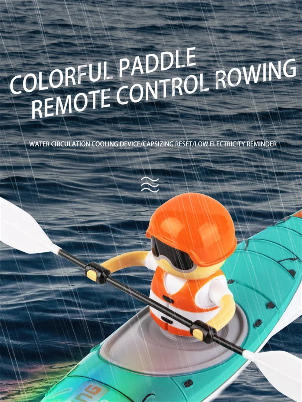 Rc Boat Kayak Racing Ship 2.4G Remote Control Rowing Boat Paddling Water Competition Games Summer Outdoor Toy for Boys Gift