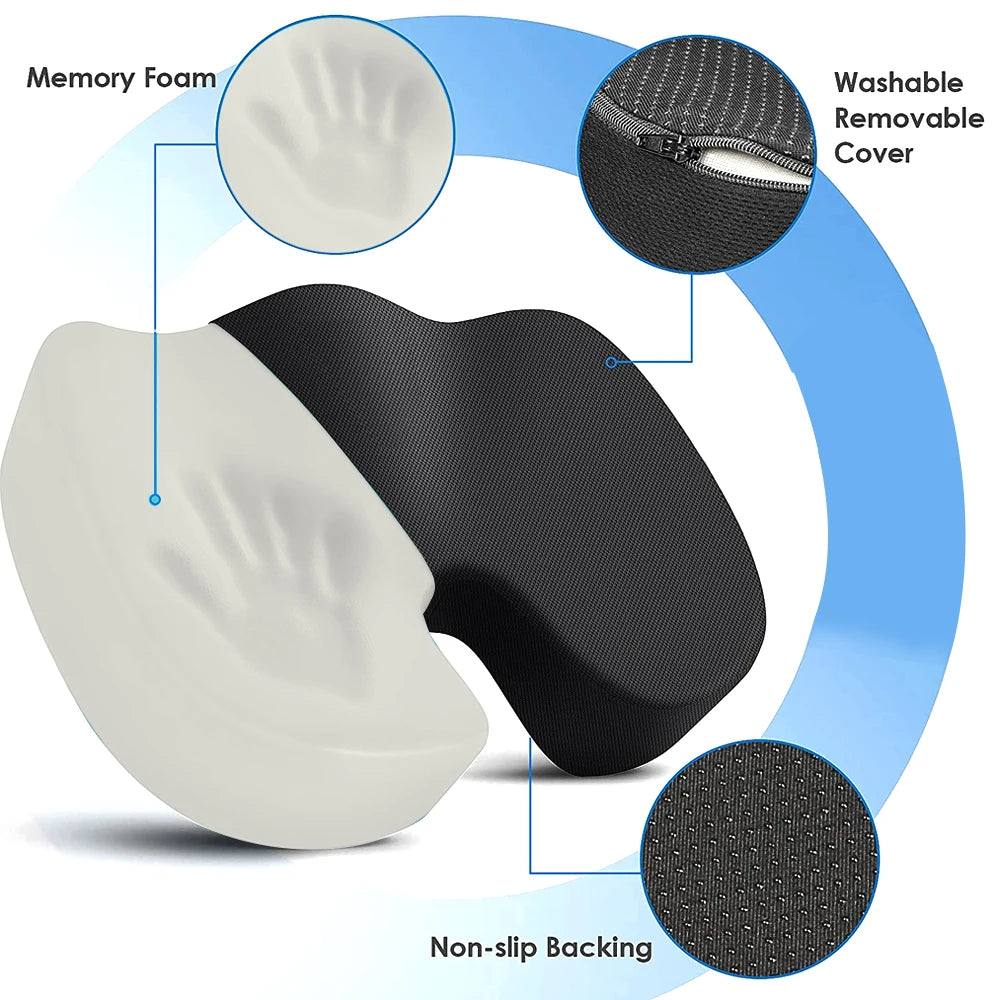 1Pcs Coccyx Seat Cushion Memory Foam U-Shaped Pillow for Chair Cushion Pad Car Office for Tailbone Pain Massage Pillow