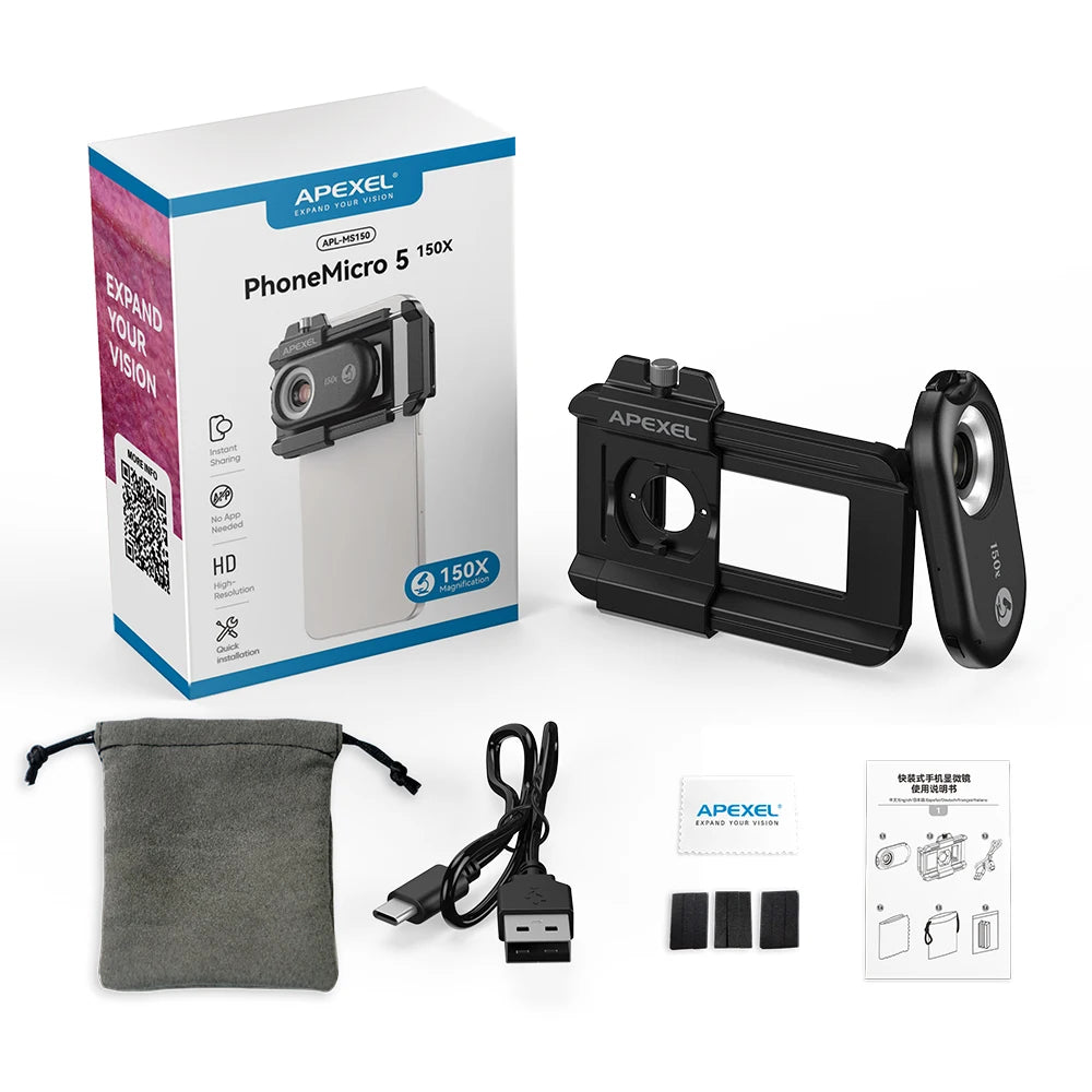 4 in 1 Smartphone Microscope Lens Kit with Universal Clip