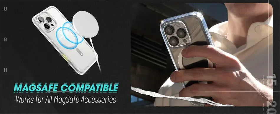 For iPhone 16 Pro Max Case with Camera Control Capture Button UB Mag Stand Series Slim Clear  MagSafe Phone Case