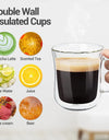 220/300/400ml Double Wall Glass Espresso Cups Clear Coffee Mug With Handle For Hot Cold Beverage Milk Juice Drinkware Set